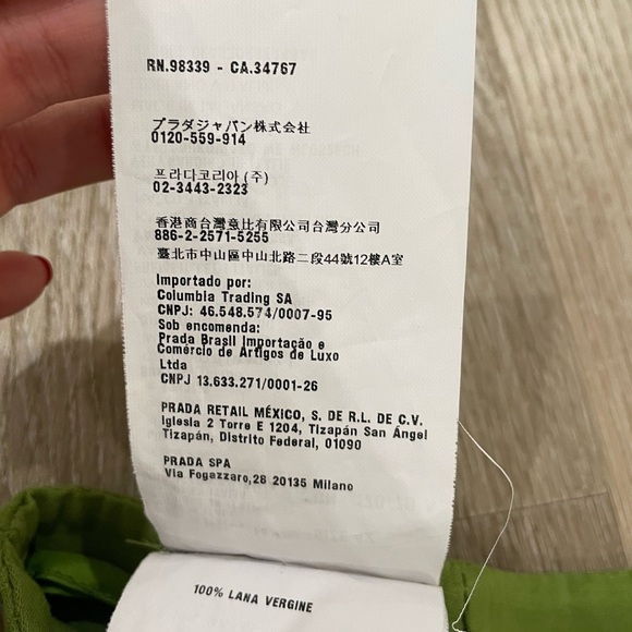 PRADA 100% Virgin Wool Green Knee Length Bermuda High Waisted Shorts - Picture 11 of 14